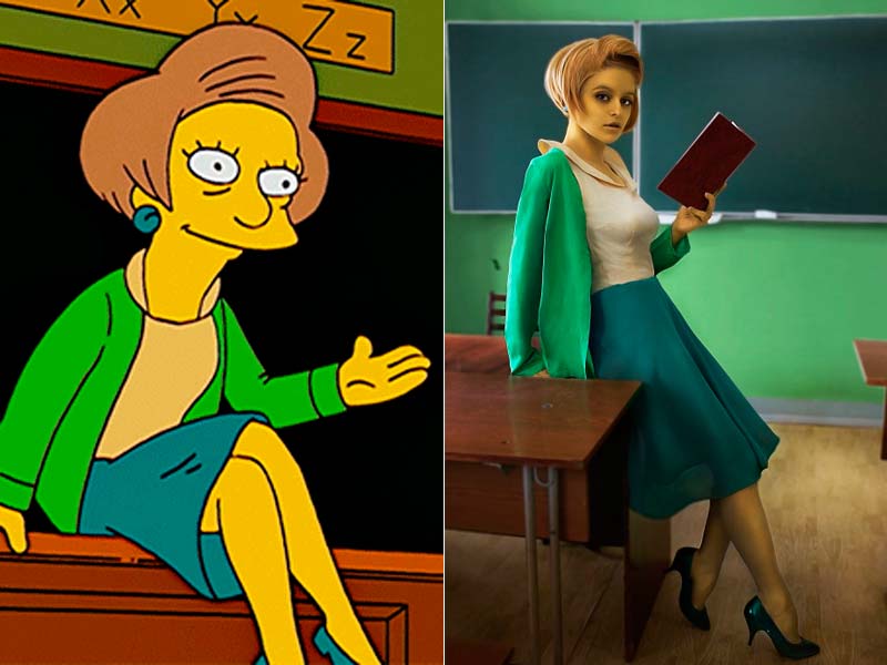 Los Simpson Los Mejores Cosplay De Los Habitantes De Springfield Edna Krabappel