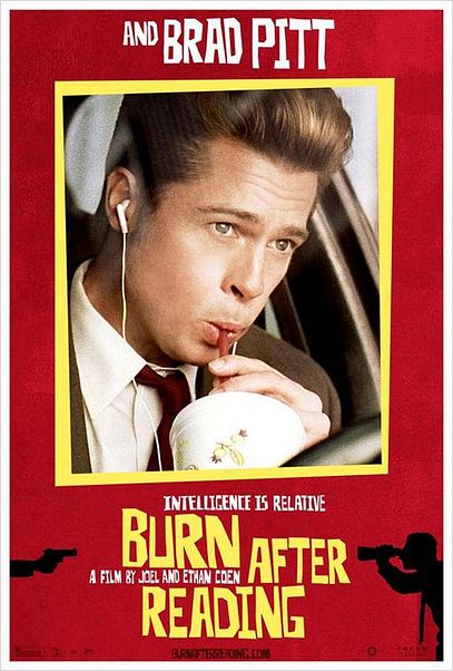 Quemar después de leer : Cartel Brad Pitt, Ethan Coen, Joel Coen