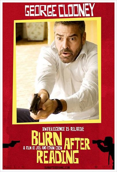 Quemar después de leer : cartel Ethan Coen, George Clooney, Joel Coen