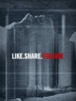 Cartel de Me gusta. Comparte. Sigue