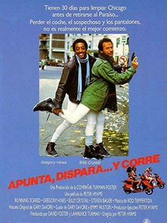 Cartel de Apunta, dispara... y corre