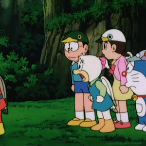 Foto Doraemon en el mágico mundo de las aves