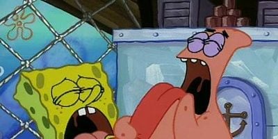 Cartel de Calamar en huelga/Arenita, Bob Esponja y el gusano