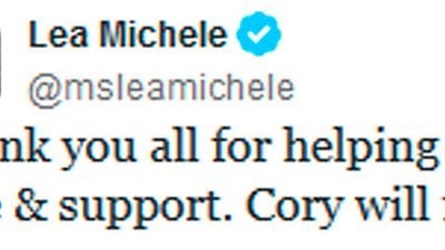 El tuit de Lea Michele tras la muerte de Cory Monteith, el más retuiteado de 2013 noticias imagen