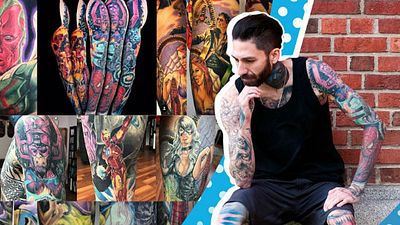 Este fan tiene el récord Guinness de más personajes de Marvel tatuados