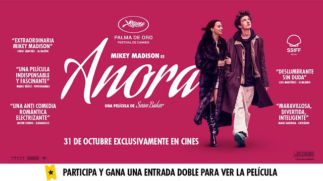 Consigue una entrada doble para ver en cines 'Anora', la nueva película dirigida por Sean Baker y protagonizada por Mikey Madison