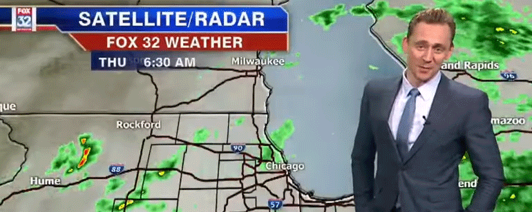 Tom Hiddleston, hombre del tiempo por un día en una televisión de Chicago  noticias imagen