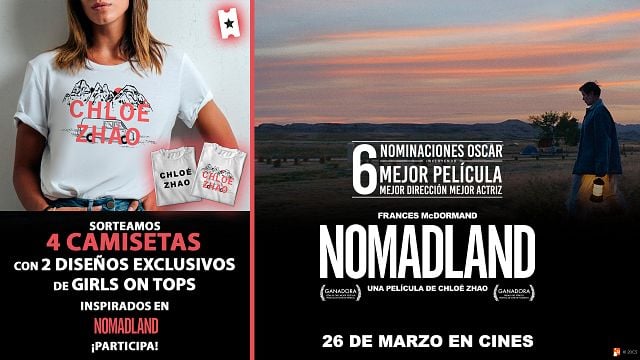 Sorteamos cuatro camisetas de 'Nomadland' diseñadas por Girls on Tops noticias imagen