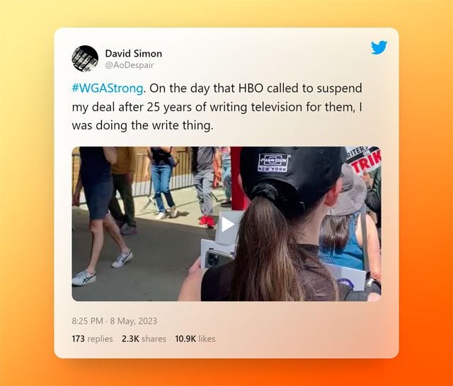 David Simon anunciando la noticia