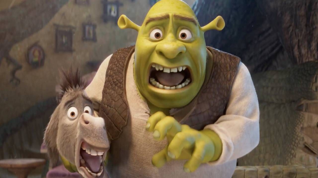 Asno y Shrek en una imagen de la saga