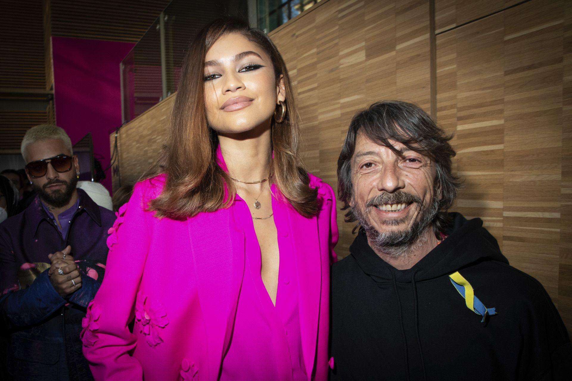 Zendaya con el director creativo de Valentino, Pierpaolo Piccioli.