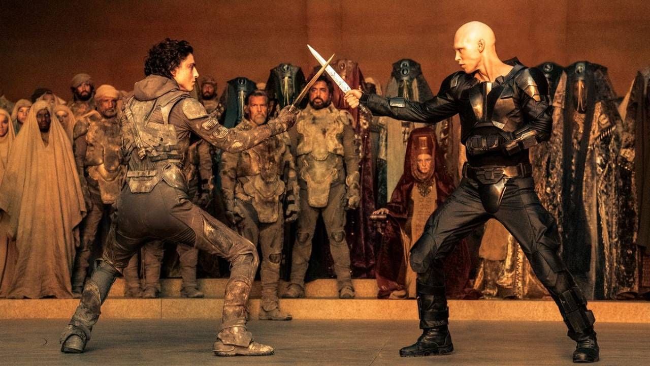 Timothée Chalamet y Austin Butler como Paul Atreides y Feyd Rautha en 'Dune 2'