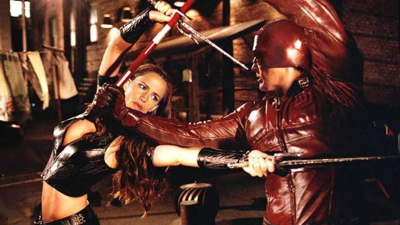 Jennifer Garner y Ben Affleck como Elektra y Daredevil