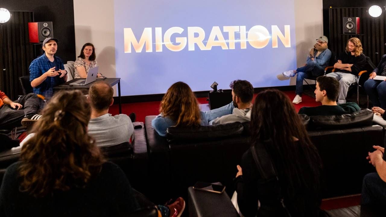 La sala de los estudios Illumination en la que tuvo lugar la presentación de 'Migración. Un viaje patas arriba'.
