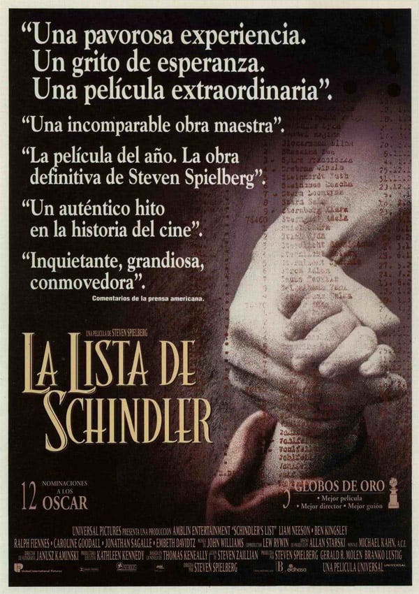 Cartel De La Película La Lista De Schindler Foto 37 Por Un Total De 37 