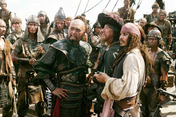 Piratas del Caribe: En el fin del mundo : Foto Geoffrey Rush, Johnny Depp, Chow Yun-Fat