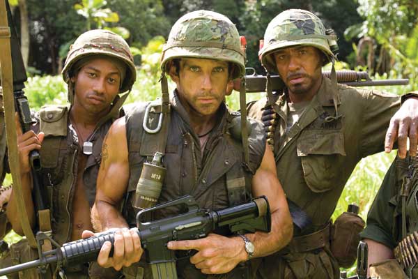 Tropic Thunder. ¡Una guerra muy perra! : Foto Robert Downey Jr., Brandon T. Jackson, Kirk Lazarus, Alpa Chino, Ben Stiller