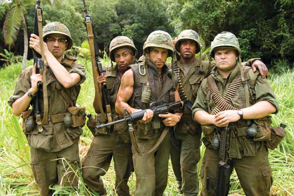 Tropic Thunder. ¡Una guerra muy perra! : Foto Robert Downey Jr., Jack Black, Brandon T. Jackson, Kirk Lazarus, Alpa Chino, Ben Stiller, Jay Baruchel