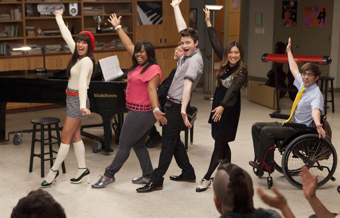 Glee : Foto Kevin McHale, Lea Michele, Chris Colfer, Amber Riley, Jenna Ushkowitz