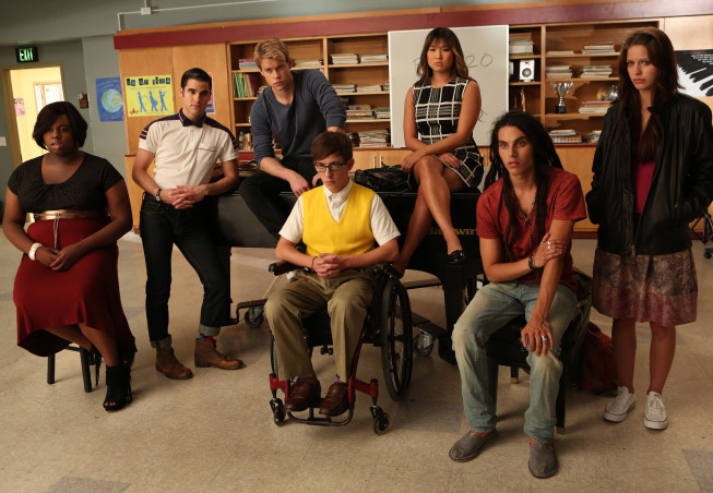 Glee : Foto Samuel Larsen, Jenna Ushkowitz, Kevin McHale, Darren Criss, Chord Overstreet, Alex Newell, Melissa Benoist