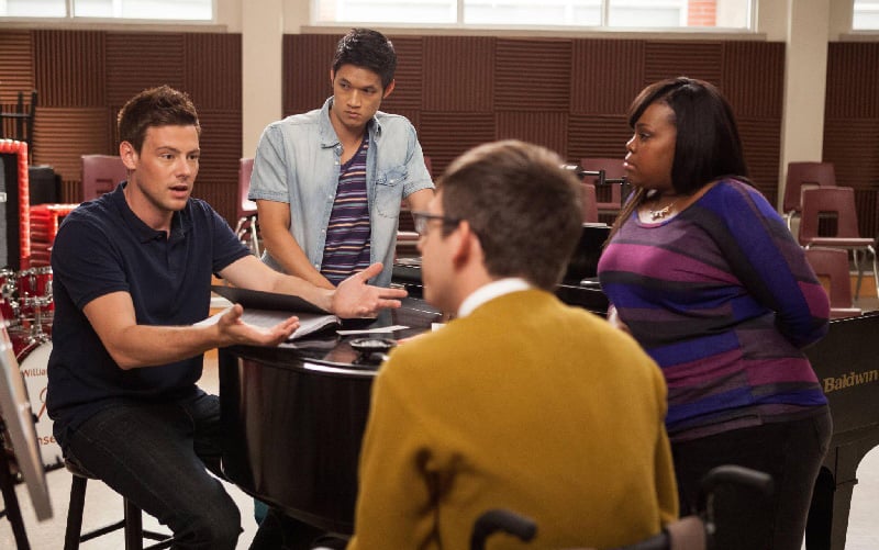 Glee : Foto Amber Riley, Kevin McHale, Harry Shum Jr., Cory Monteith