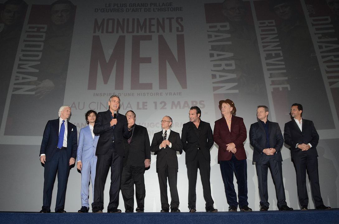 Monuments Men : Couverture magazine Bob Balaban, Matt Damon, Jean Dujardin, John Goodman, George Clooney, Bill Murray