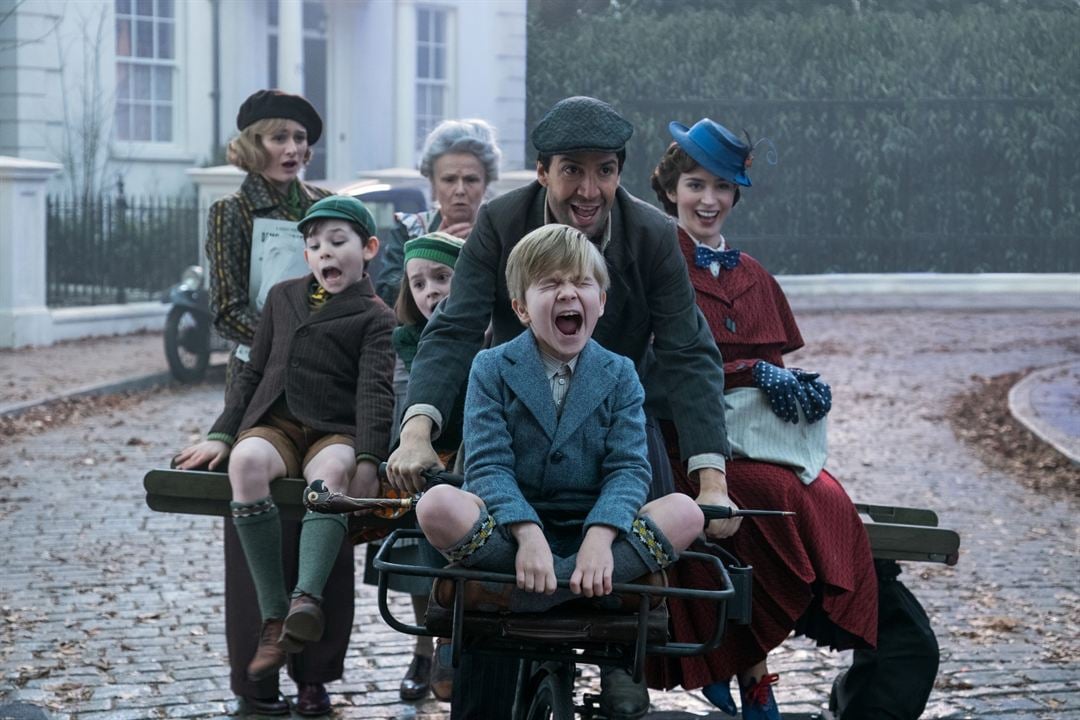 El regreso de Mary Poppins : Foto Joel Dawson, Julie Walters, Emily Blunt, Lin-Manuel Miranda, Emily Mortimer, Pixie Davies, Nathanael Saleh