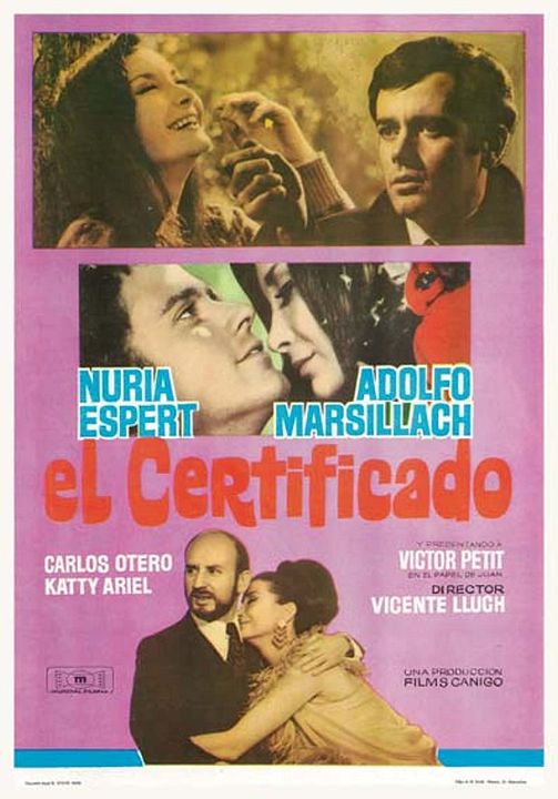 El certificado : Cartel