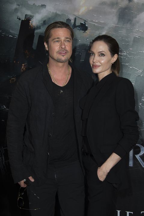 Guerra mundial Z : Couverture magazine Brad Pitt, Angelina Jolie